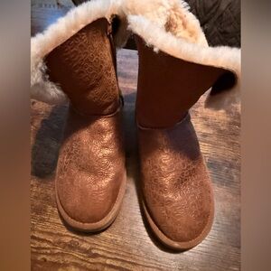 UGG metallic bronze boots